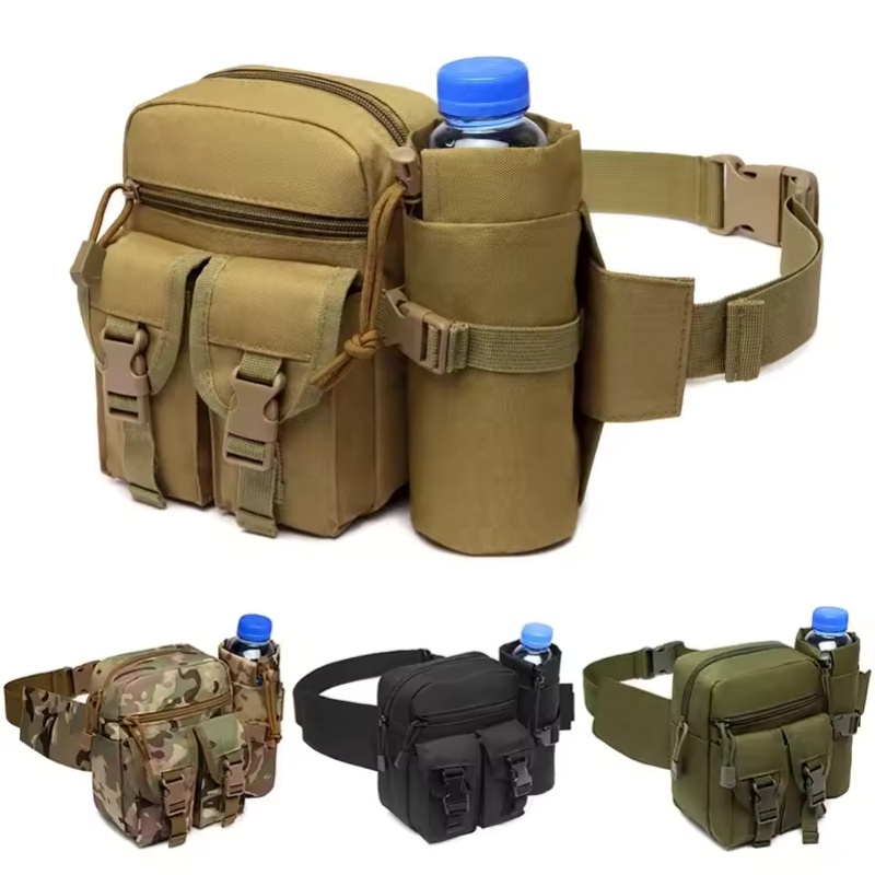 Outdoor Hunting Packs - アウトドアウエストバッグ メンズ タクティカル ウォーターボトル 防水バッグ 迷彩柄
