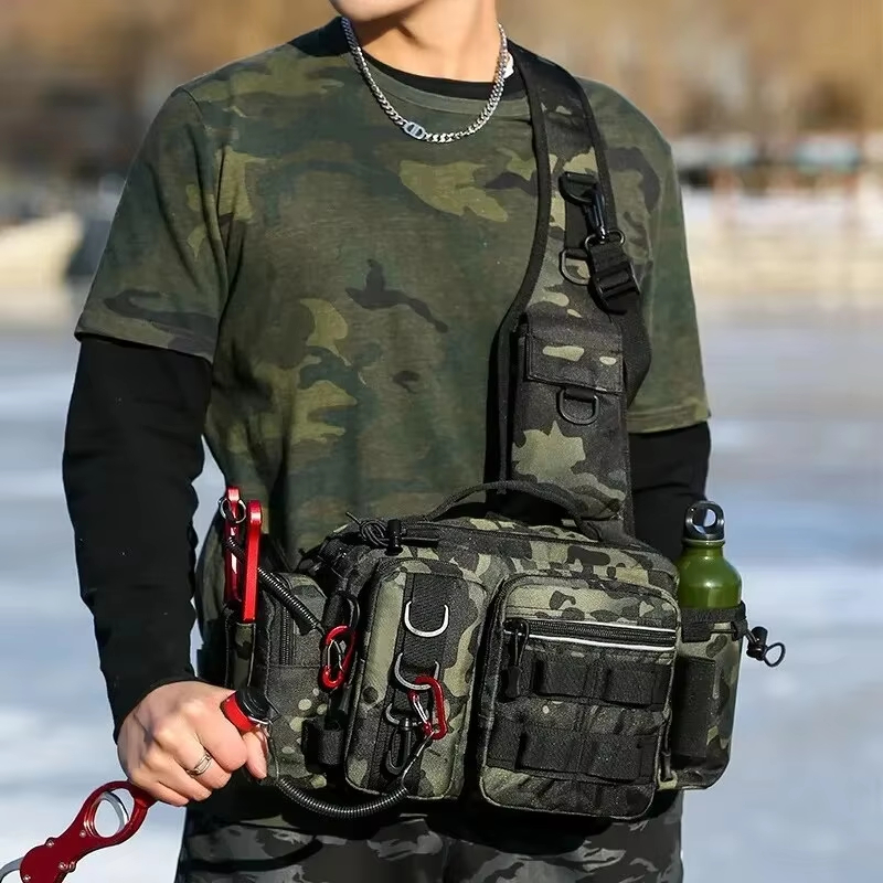 Outdoor Hunting Packs - アウトドア戦術キャンプクライミングウエストスリングバッグクロスボディ釣り収納タックルバックパックトレッキングサイクリングハンティングファニーパック