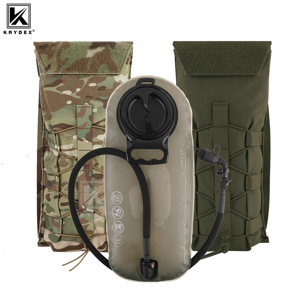 Outdoor Hunting Packs - KRYDEX タクティカル 3L ハイドレーションモールパック 100oz ウォーターブラダーポーチバッグ