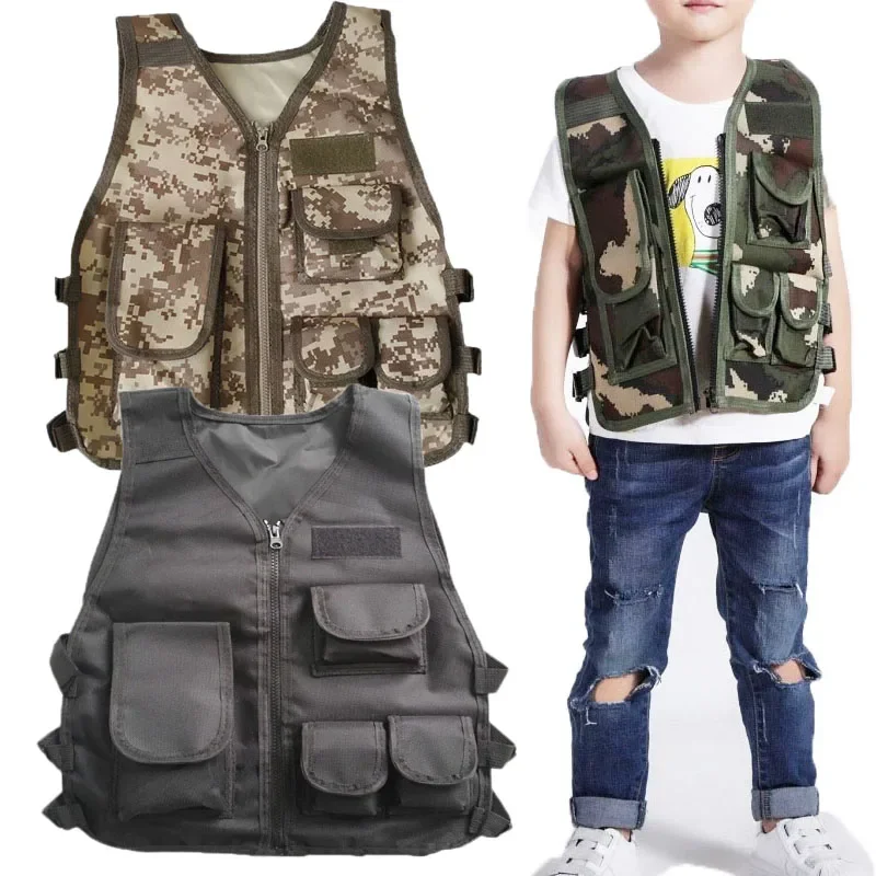 子供用タクティカルベスト、迷彩柄、防弾ベスト、キャンプ用、ト - Hunting Outdoor Boys のレビューと価格